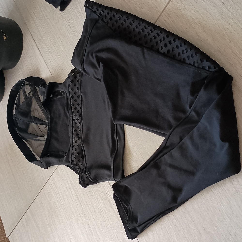Bad Kitty Black Mesh Crop Top and Leggings Set - Picture 3 of 3